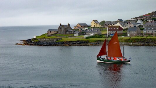 Island sailboat coastal