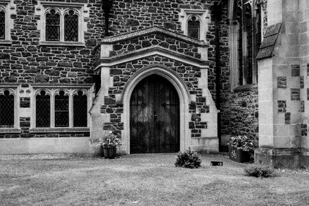 Wooden doors heavy doors religious photo