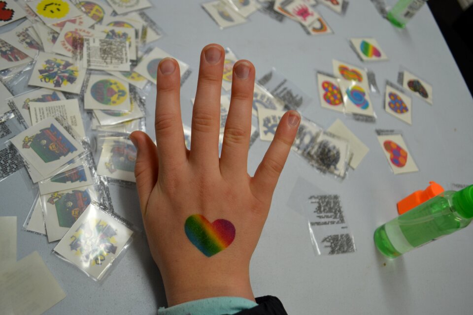 Tattoo gray rainbow