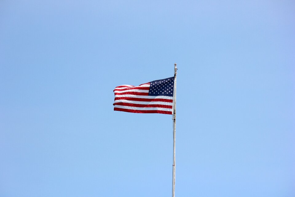 Patriotic american flag waving
