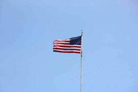 Patriotic american flag waving photo