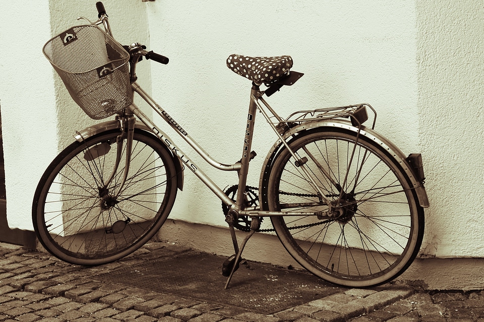 Old black and white wheel