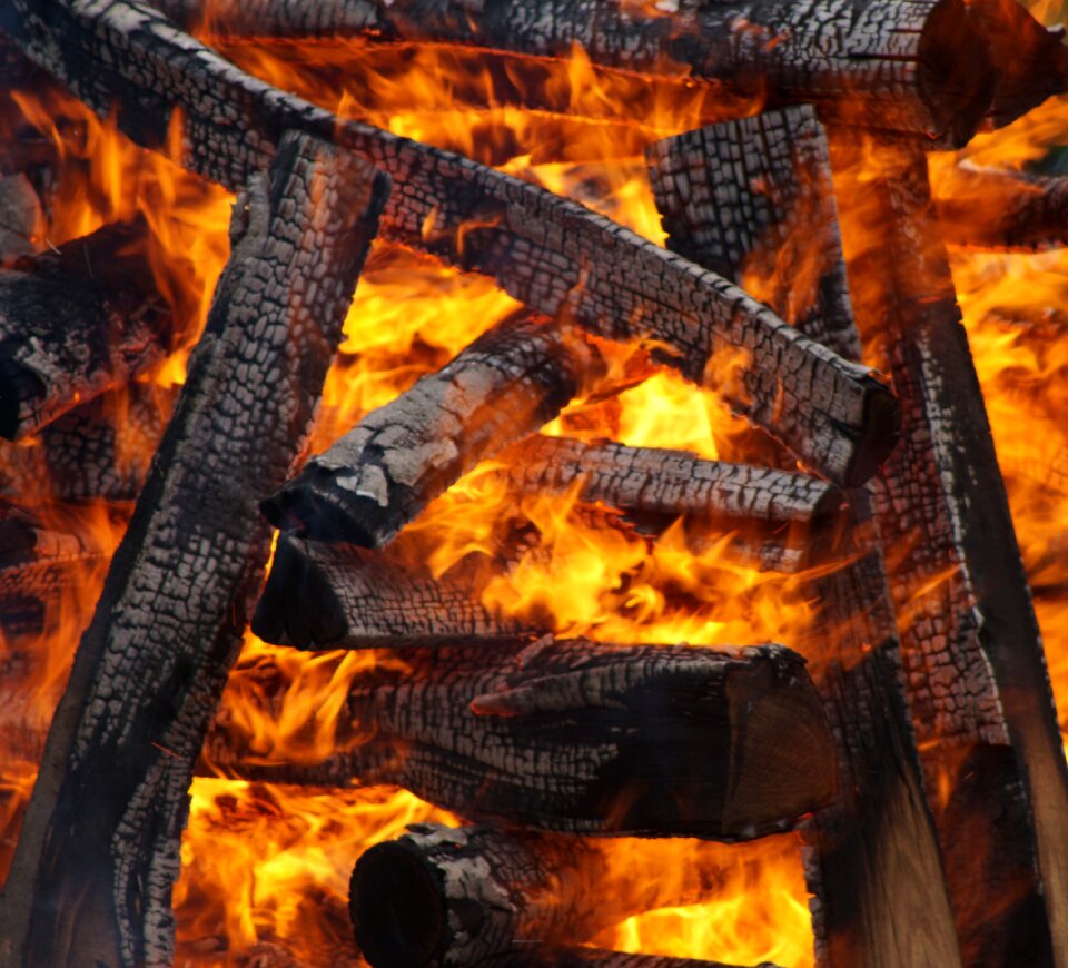 Wood beech wood potato fire