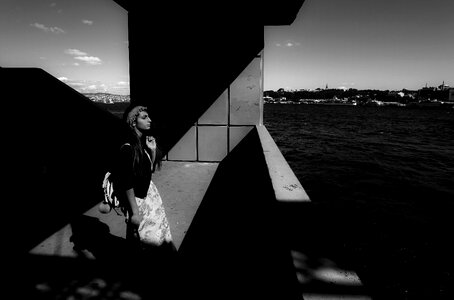 Light landscape young girl