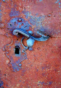 Old door handle metal works ancient mood