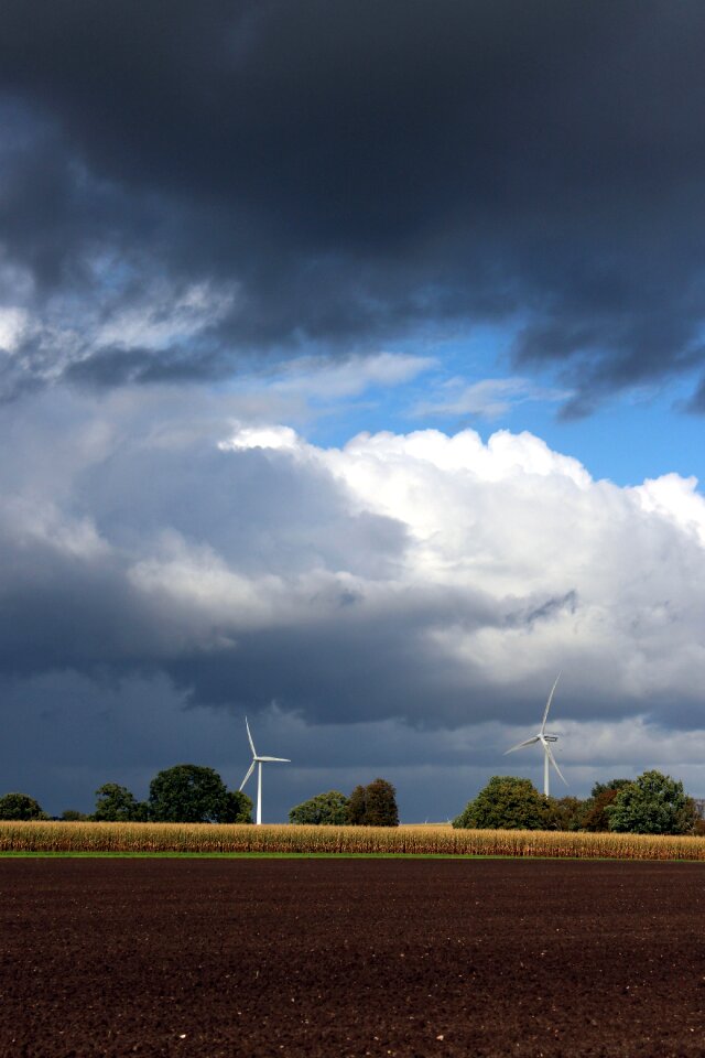 Wind power blue sky