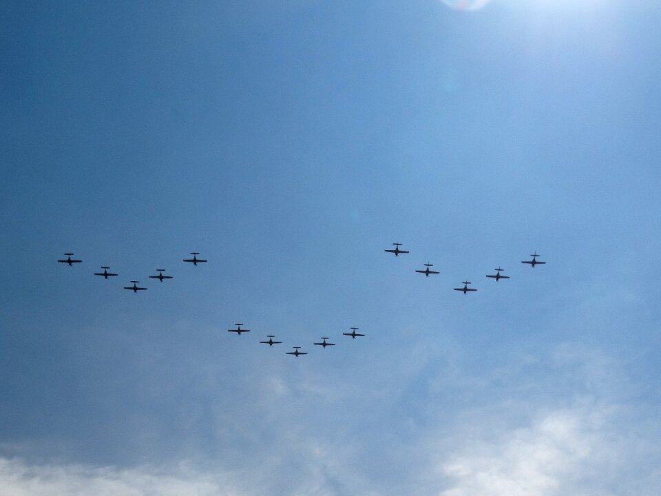 Aircraft parade in formation
