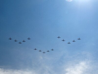 Aircraft parade in formation photo
