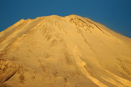 Mt fuji morning snow