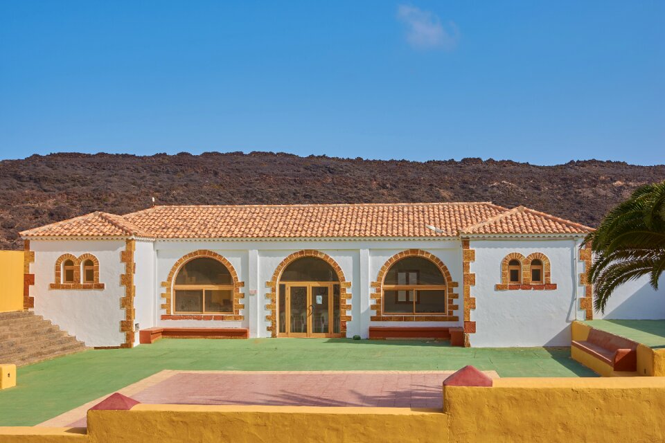 Blue sky desert hill