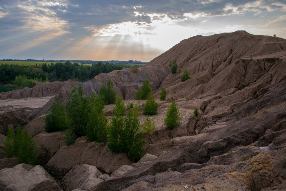 Rays mountain landscape