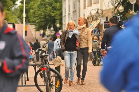 Girls street stroll photo