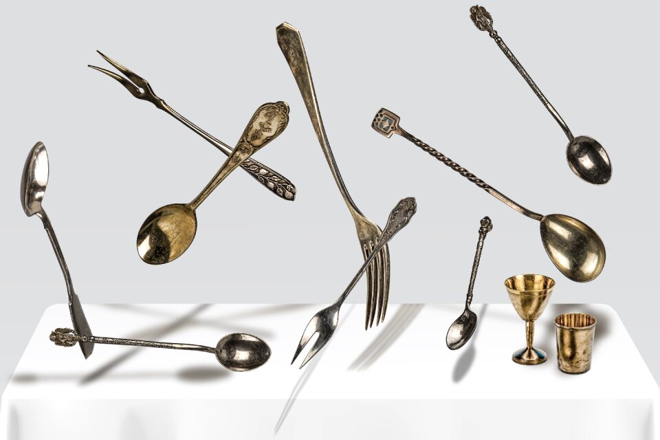 Silver glass laying