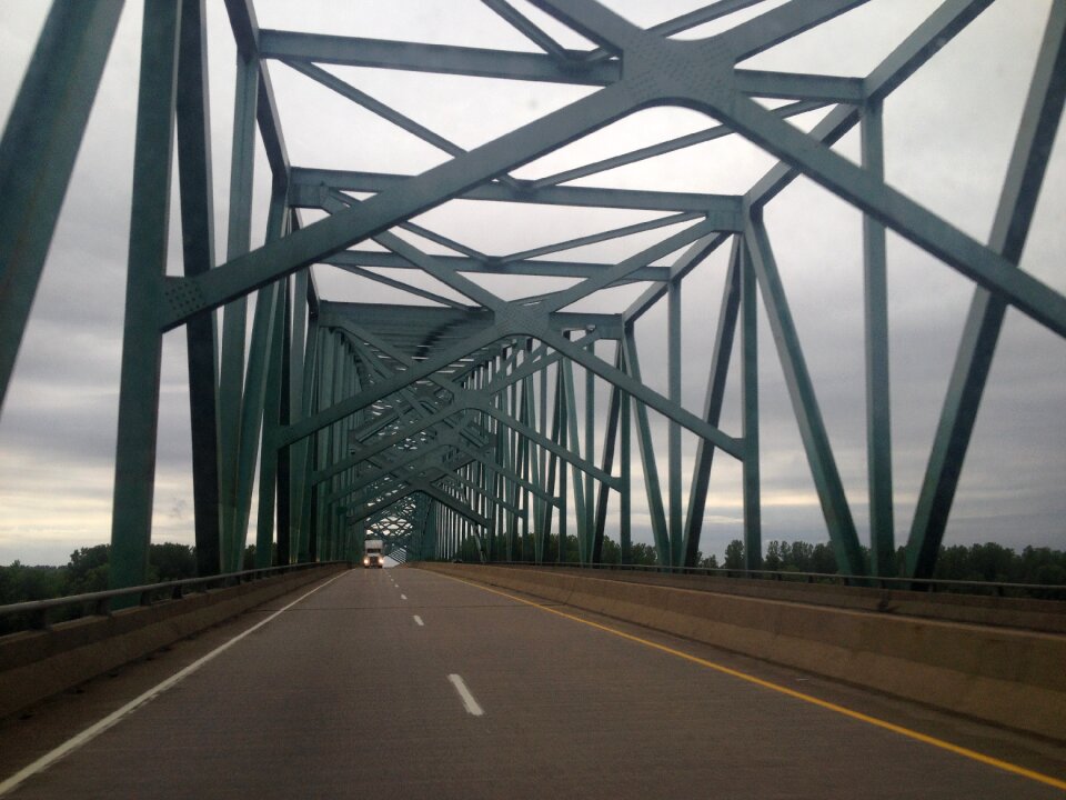Bridge crossing landscape