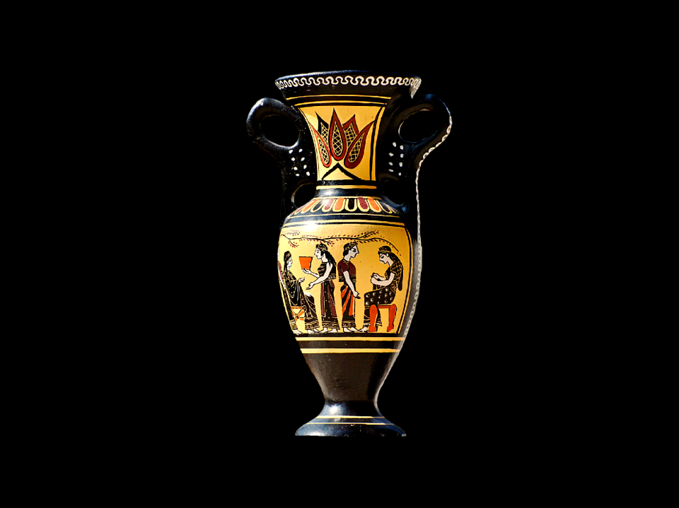 Antique vases enghalsiger jar two handles