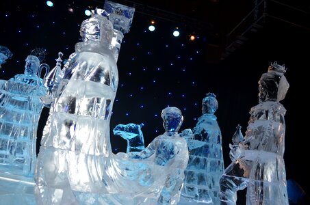 Ice sculpture cold christmas