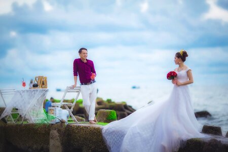 Field wedding photo beauty photo