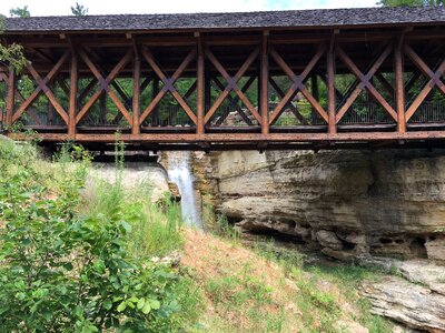 Wooden bridge tranquil outdoor photo