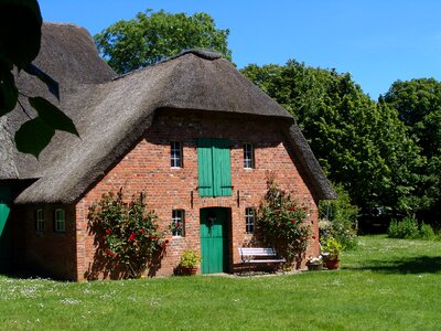 Thatched northern germany mecklenburg photo