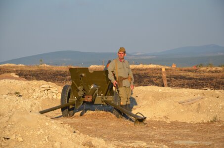 War cannon soldier photo