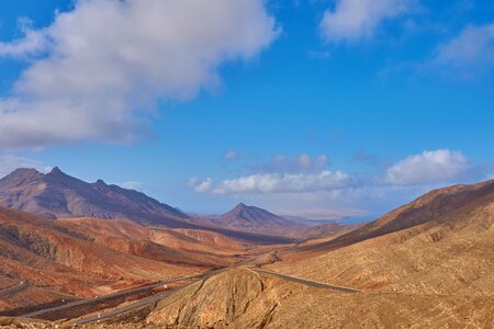 Blue sky desert hill