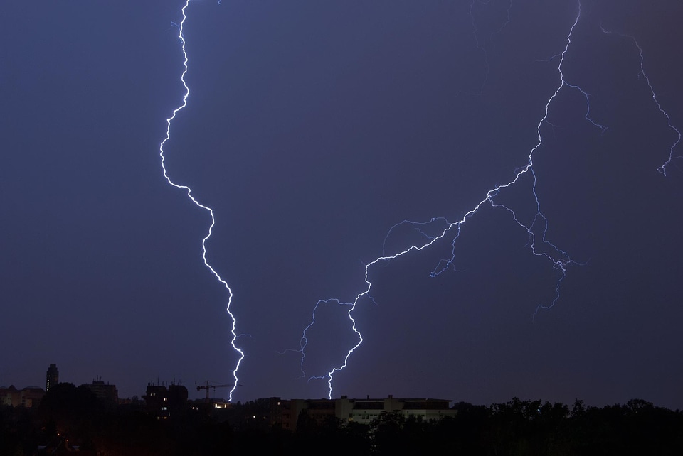 Thunderstorm city city at night