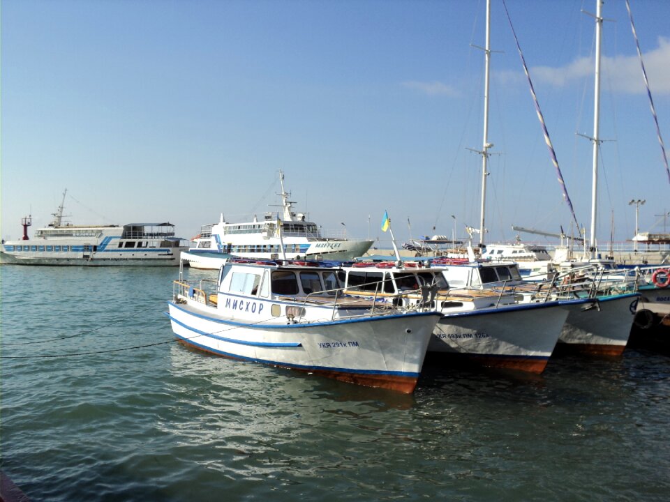 Port boats at the dock sea