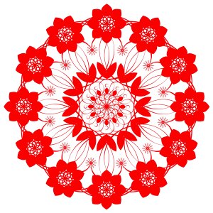 Floral round circle