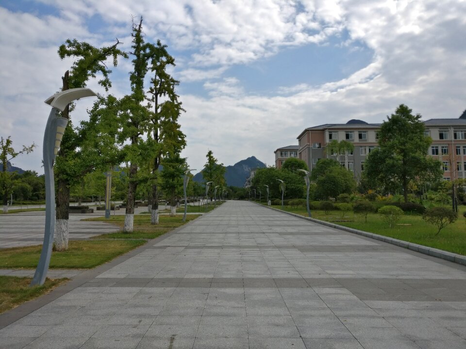 Campus guilin university of electronic technology blue sky and white clouds