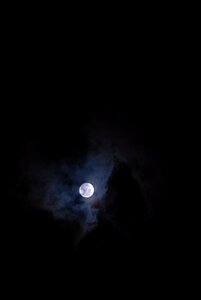 Moon dusk sky
