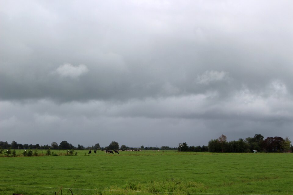 Dark dutch landscape clouds