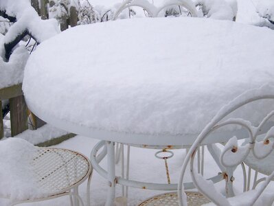 Cold the top of the table garden furniture photo