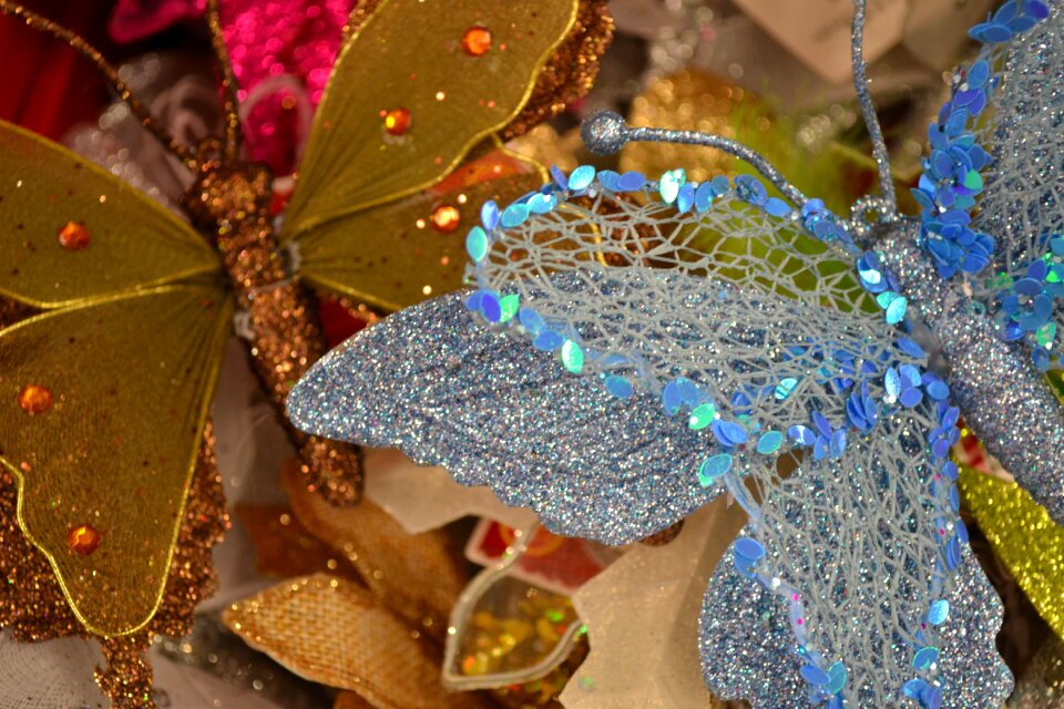 Blue gold butterflies