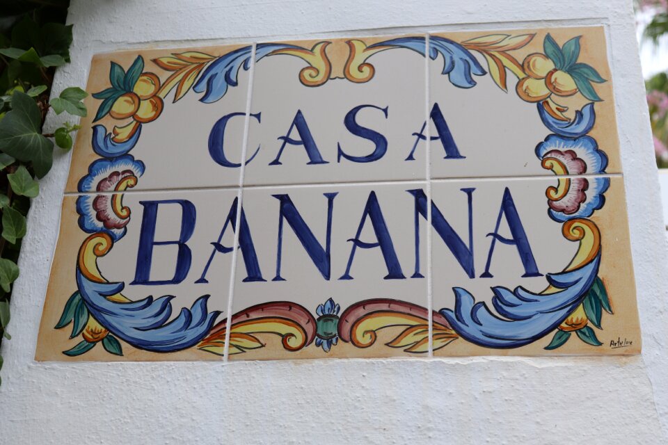 Door sign mediterranean tiles