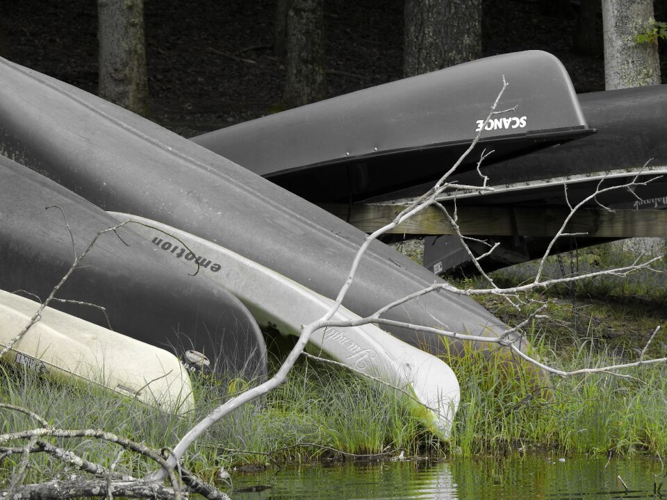 Lake summer canoeing photo