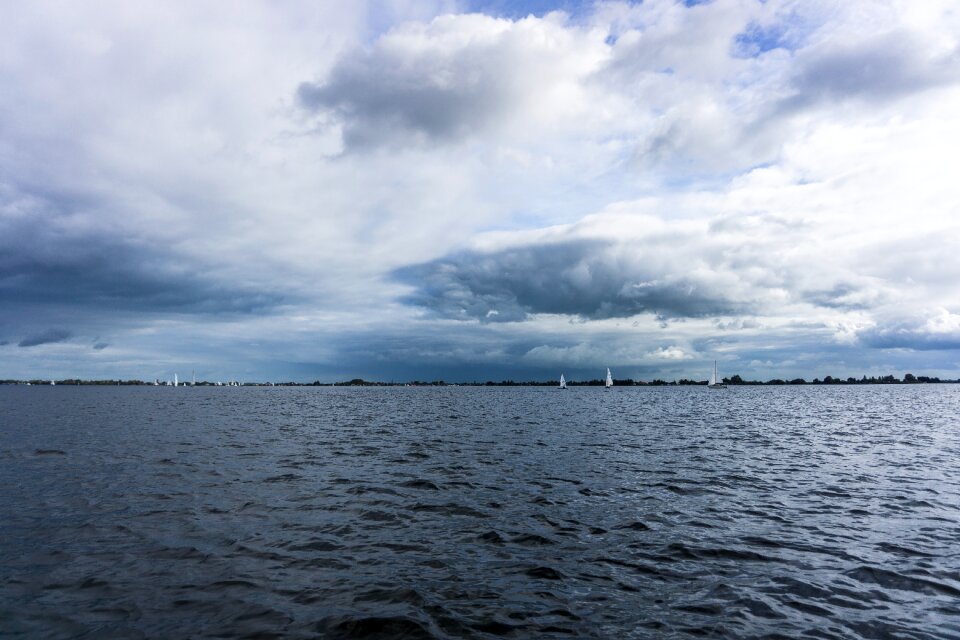 White blue boats