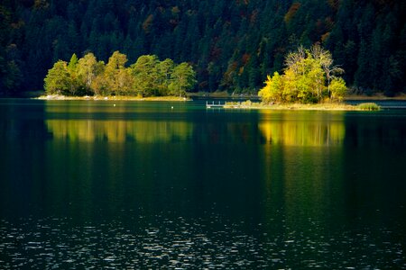 Landscape idyllic mountain lake photo