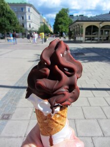 Ice cream delicious waffle photo