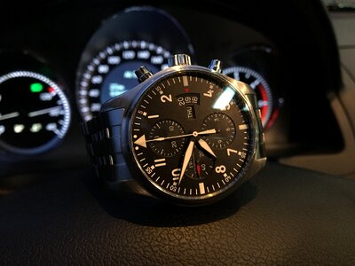 Pilot watch car steering wheel photo