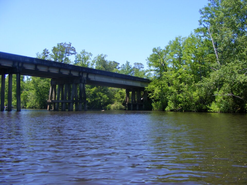 Water railroad bridge country