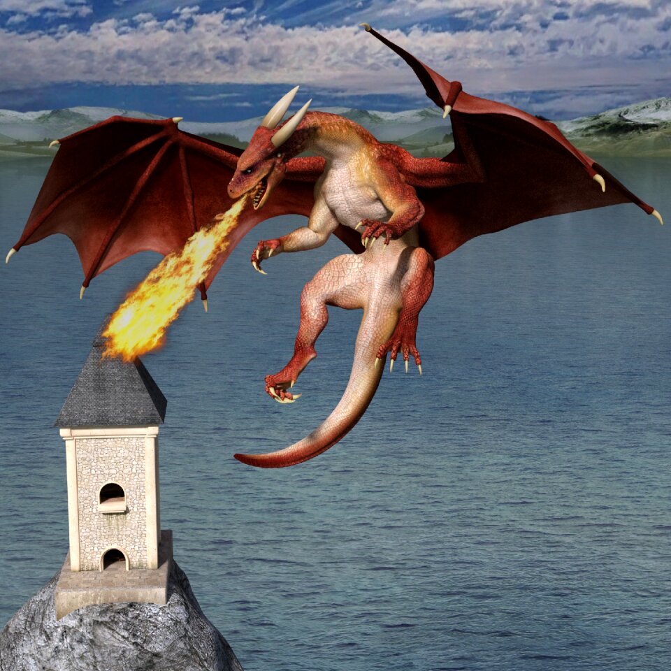 Fantasy mythology blue fire