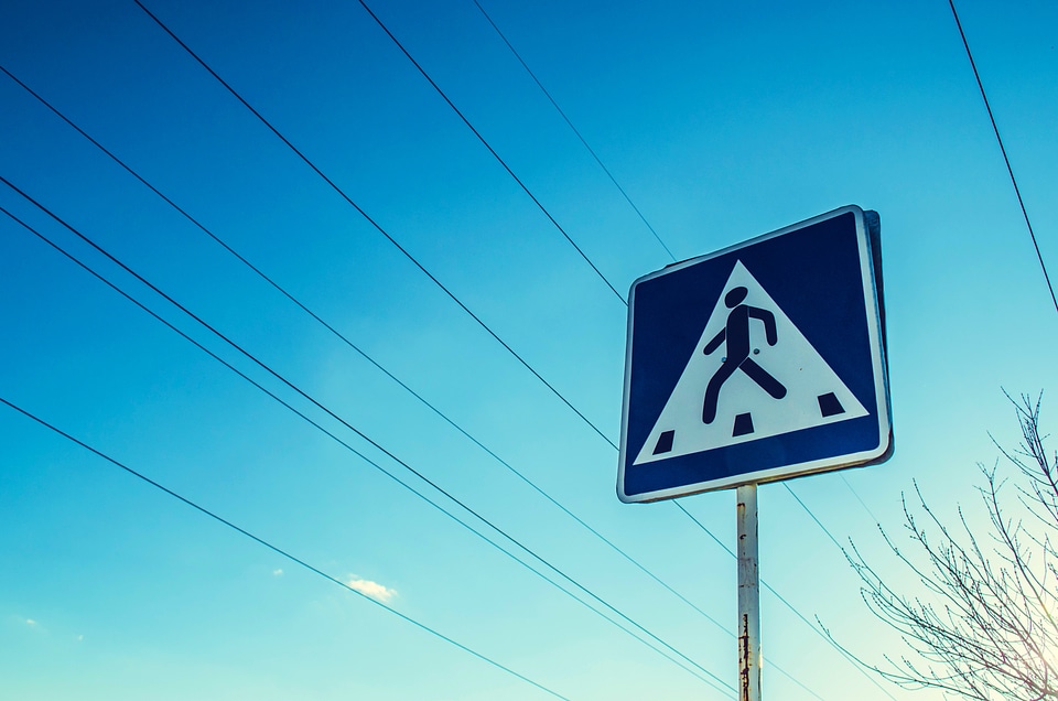Pedestrians road sign