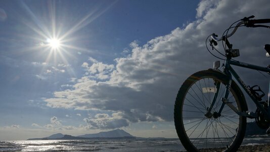 Bike sunset horizon