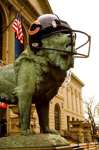 Chicago bears helmet statue