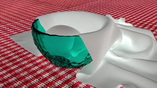 Napkin green glass bowl breakfast