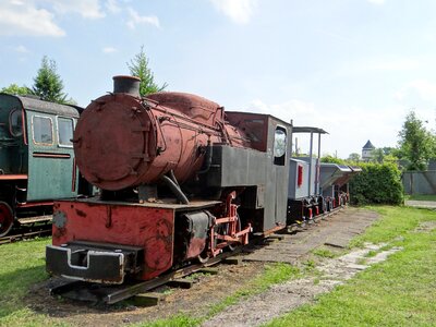Wagons rails the station photo