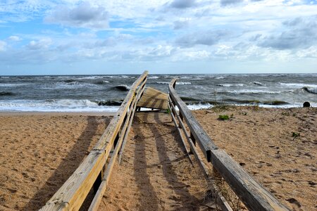 Destruction walkway beach