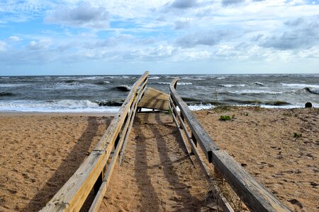 Destruction walkway beach photo