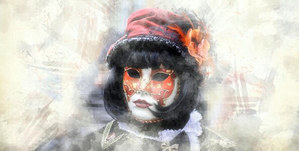 Orange black watercolor