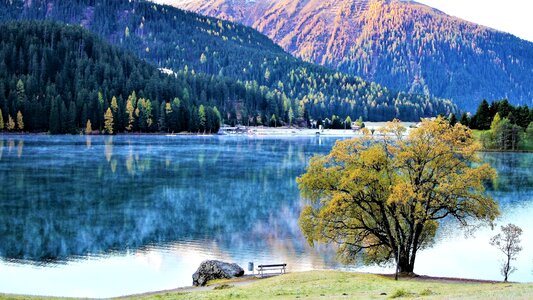 Lake the beauty of the mountains autumn photo